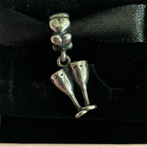 Pandora Champagne Glasses Charm - Picture 1 of 2